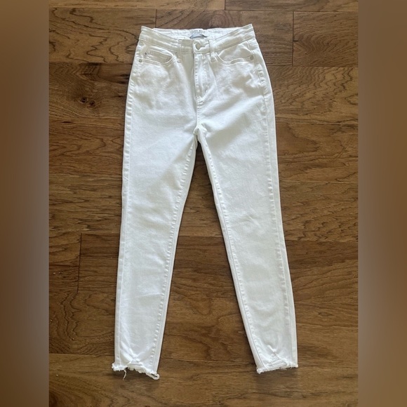 Judy Blue Denim - NEW Judy Blue White Skinny Fit Jeans Women's 1 / 25 Raw Hem Stretch Denim 88453